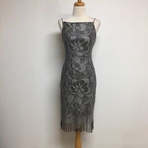 California Concepts Low Back Lace Fringe Dress